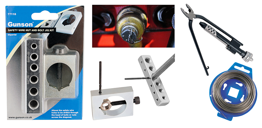 Safety wire nut & bolt drilling jig kits