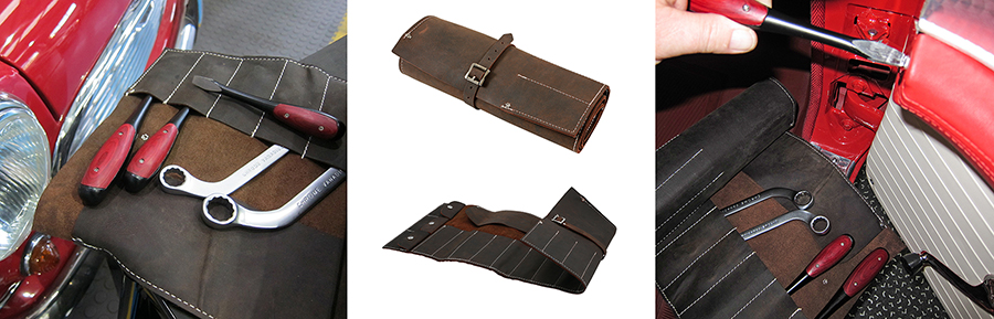 Practical and stylish traditionally designed leather tool roll