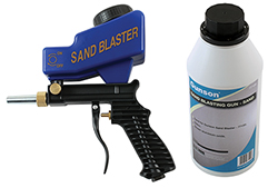 Tough and easy to use gravity-fed sand blast gun