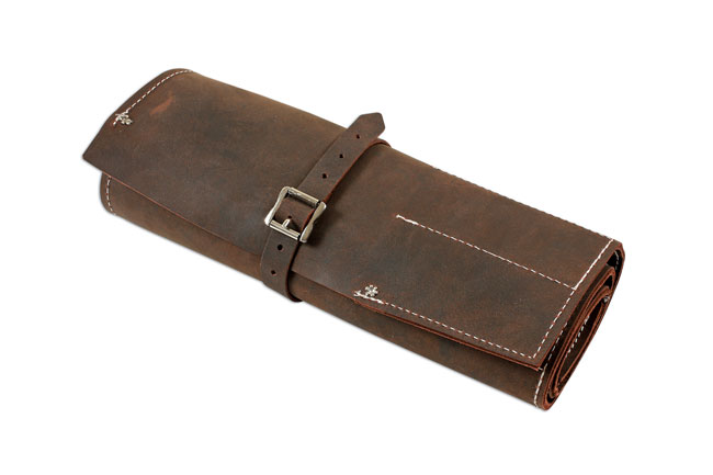 Laser Tools 77168 Leather Tool Roll Antique Finish 15 Pockets