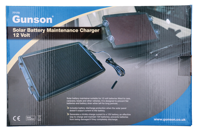 Gunson 77170 Solar Battery Maintenance Charger 12 Volt
